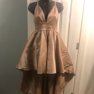 WINDSOR TAFFETA SPAGHETTI STRAP HIGH LOW  DRESS